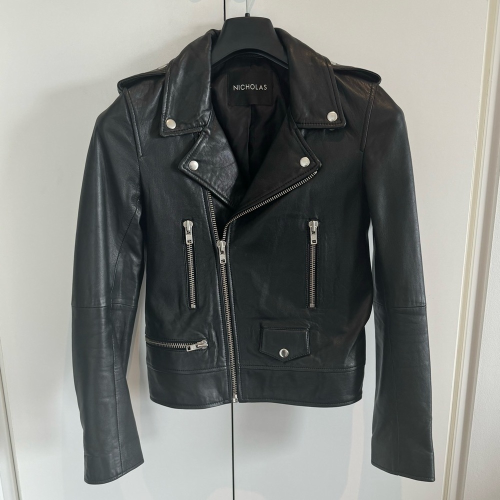SALE!! NWOT Nicolas Leather Jacket Biker Moto Sz 2